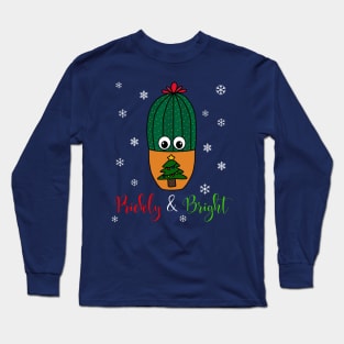 Prickly And Bright - Cactus In Christmas Tree Pot Long Sleeve T-Shirt